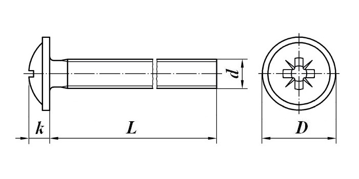 Винт прессшайба DIN 967 M 4 x 28, с метрической резьбой, оцинкованная сталь