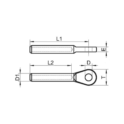 Катаный зажим для троса с ушком d 4мм   А4 (кат2)
